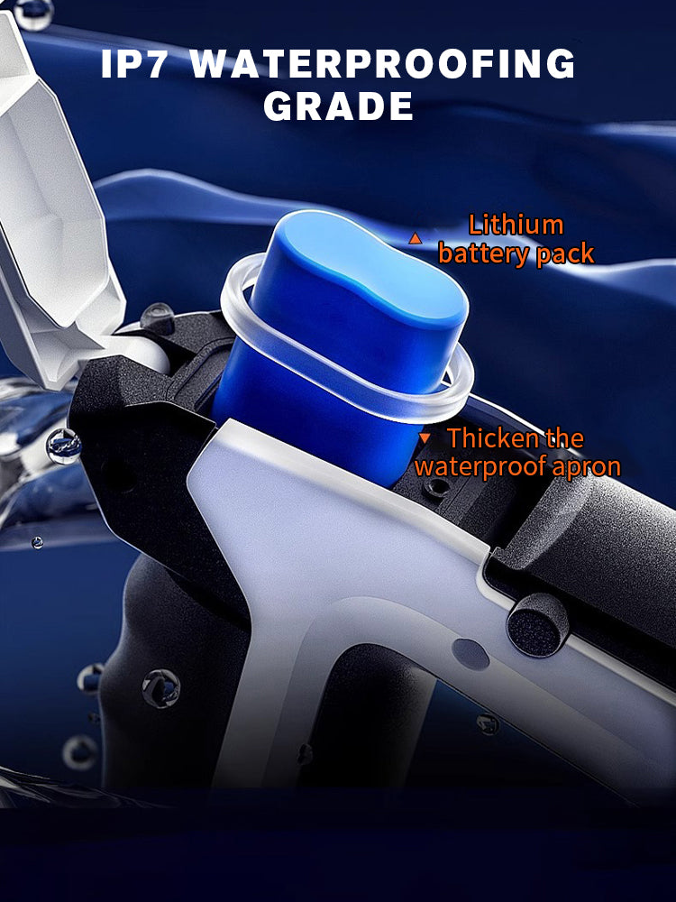 Pulse Electric Water Gun Spray Water Continuously Toy Gun with LED Flow Light&Goggle Children Pool Toy Automatical Suck Up Water