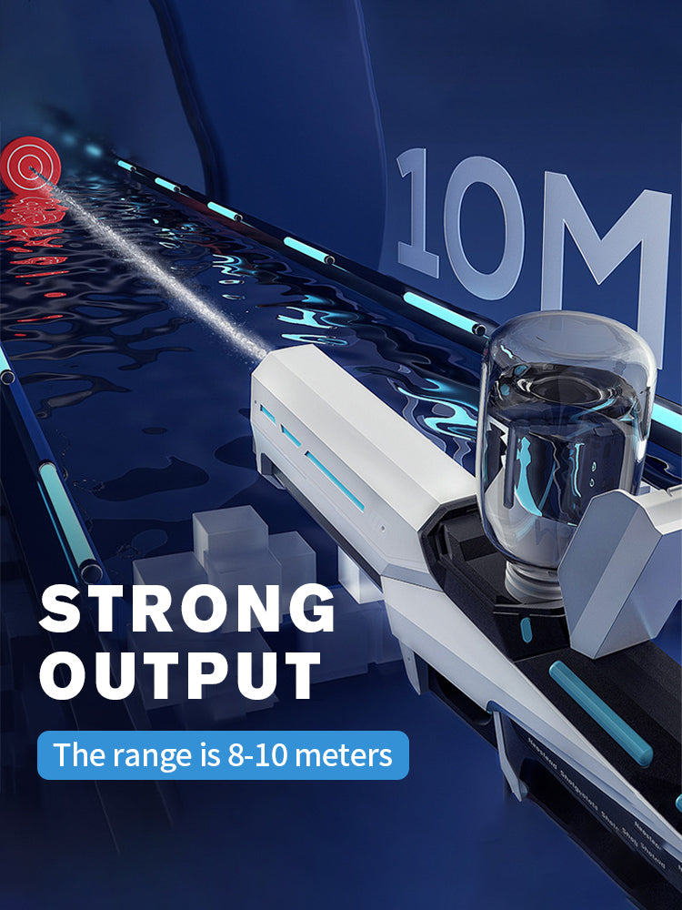 Pulse Electric Water Gun Spray Water Continuously Toy Gun with LED Flow Light&Goggle Children Pool Toy Automatical Suck Up Water