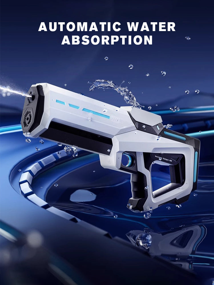 Pulse Electric Water Gun Spray Water Continuously Toy Gun with LED Flow Light&Goggle Children Pool Toy Automatical Suck Up Water