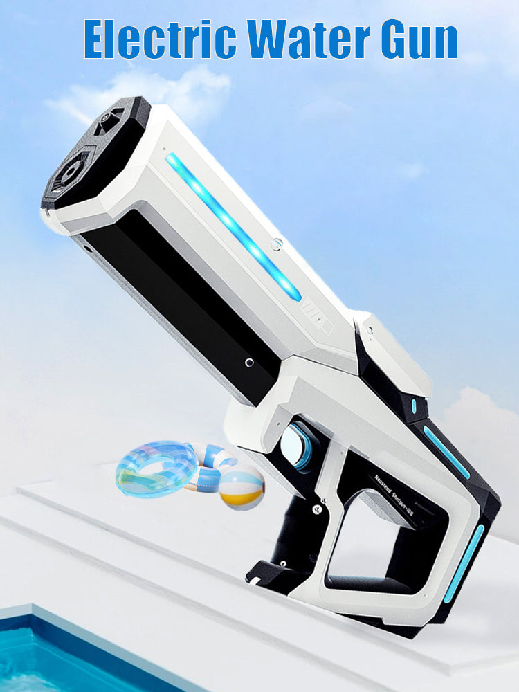 Pulse Electric Water Gun Spray Water Continuously Toy Gun with LED Flow Light&Goggle Children Pool Toy Automatical Suck Up Water