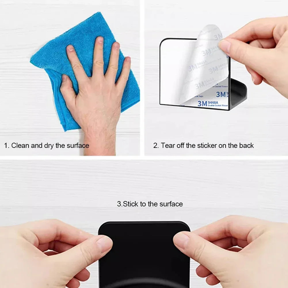 Universal Headphone Stand Adhensive Plastic Wall Mount Hanger Under Desk Headset Rack Holder Support for Gaming Earphone Bracket