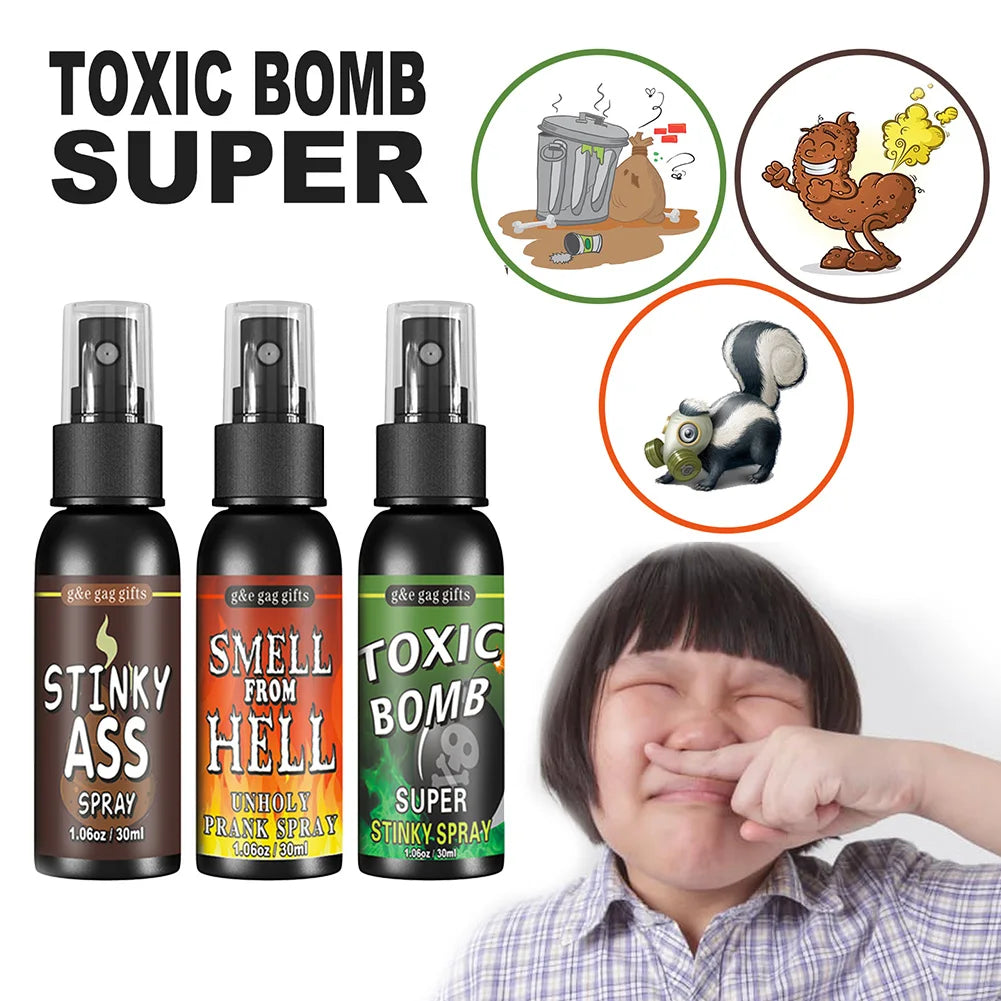 6pcs-1pcs 30ml Halloween Props Liquid Fart Spray Non Toxic Stink Bomb Ass-Smelly Stinky Gas Prank Toy Joke Party Supplies
