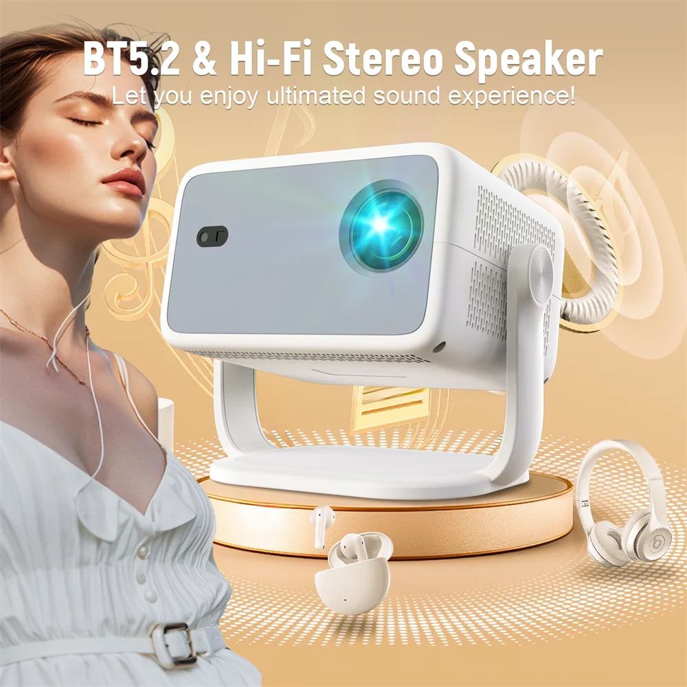 Velec Projector TP350 650 ANSI 4K HD 1080P Auto Focus Android 13 Wifi6 BT5.2 Portable Outdoor Video Smart Home Theater Proyector