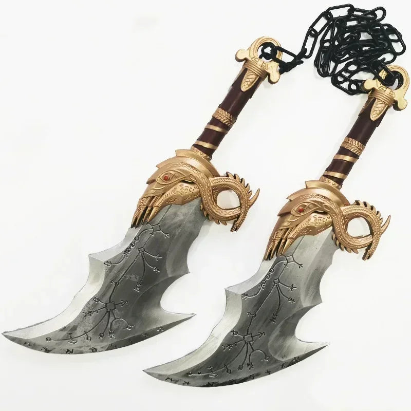 92cm Kratos Katana Axe Anime God of War 4 Cosplay Prop Athena Leviathan Blade Chaos Sword Real Japanese Katana Samurai Sabre Toy