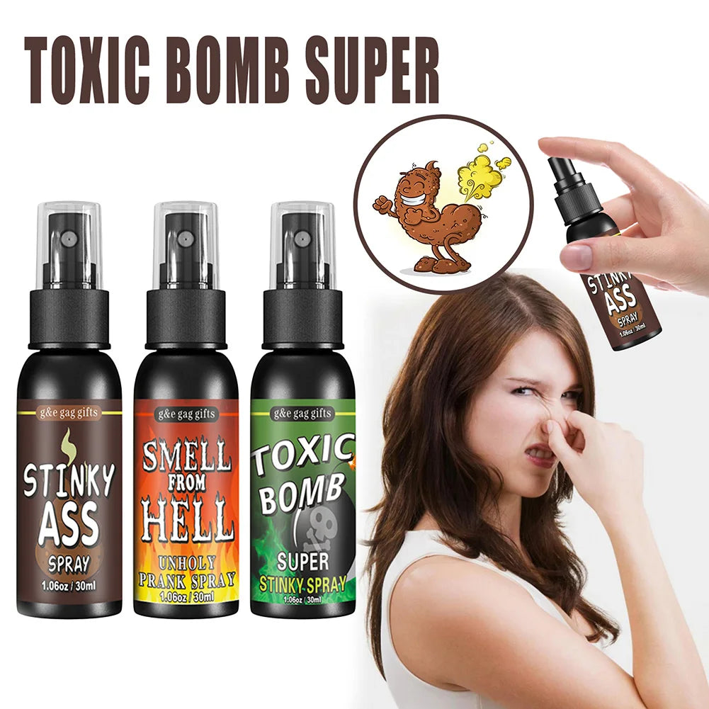 6pcs-1pcs 30ml Halloween Props Liquid Fart Spray Non Toxic Stink Bomb Ass-Smelly Stinky Gas Prank Toy Joke Party Supplies