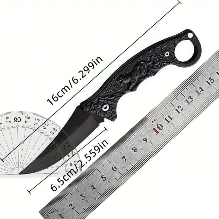 Folding Knife Outdoor Pocket Knife Steel Blade,tiger Motif Handle High Quality EDC Camping Knife Hiking Fishing Outdoor Tool