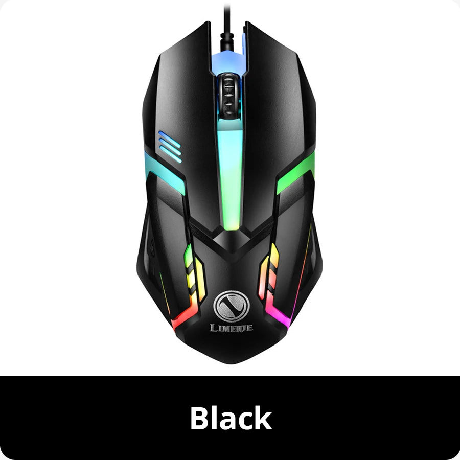 Limei S1 E Sports LED Luminous Backlit Wired Mouse USB Wired For Desktop Laptop Mute Office Computer Gaming Mouse