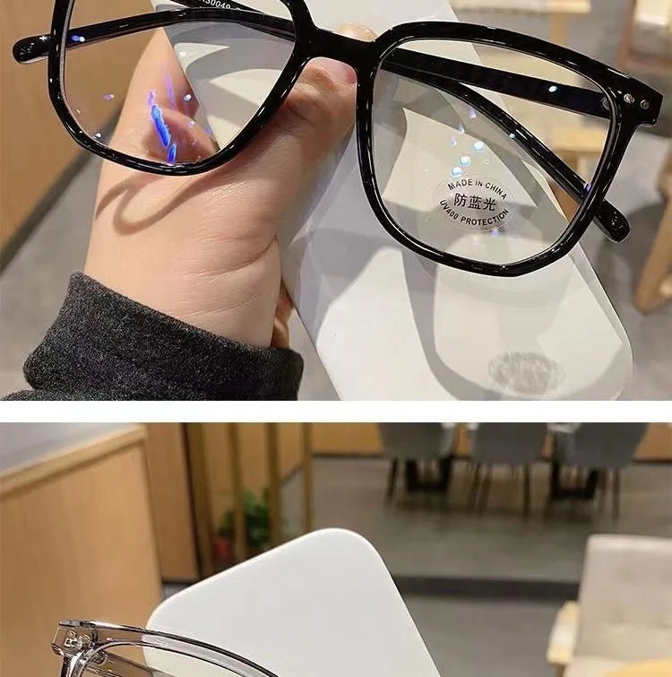 Anti-blue Light Glasses for Women with Regular Eyeglass Frame Finished Retro Flat Light Frame