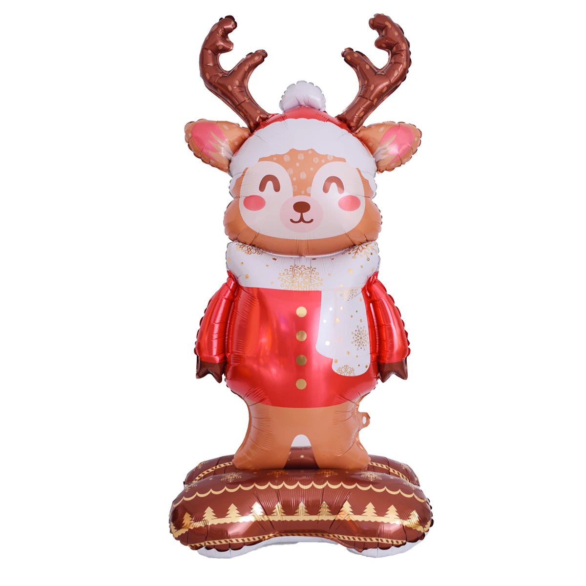 1set Giant Stand Pedestal Christmas Theme Foil Balloons Snowman Santa Claus Tree Elk Balloon Christmas Decorations