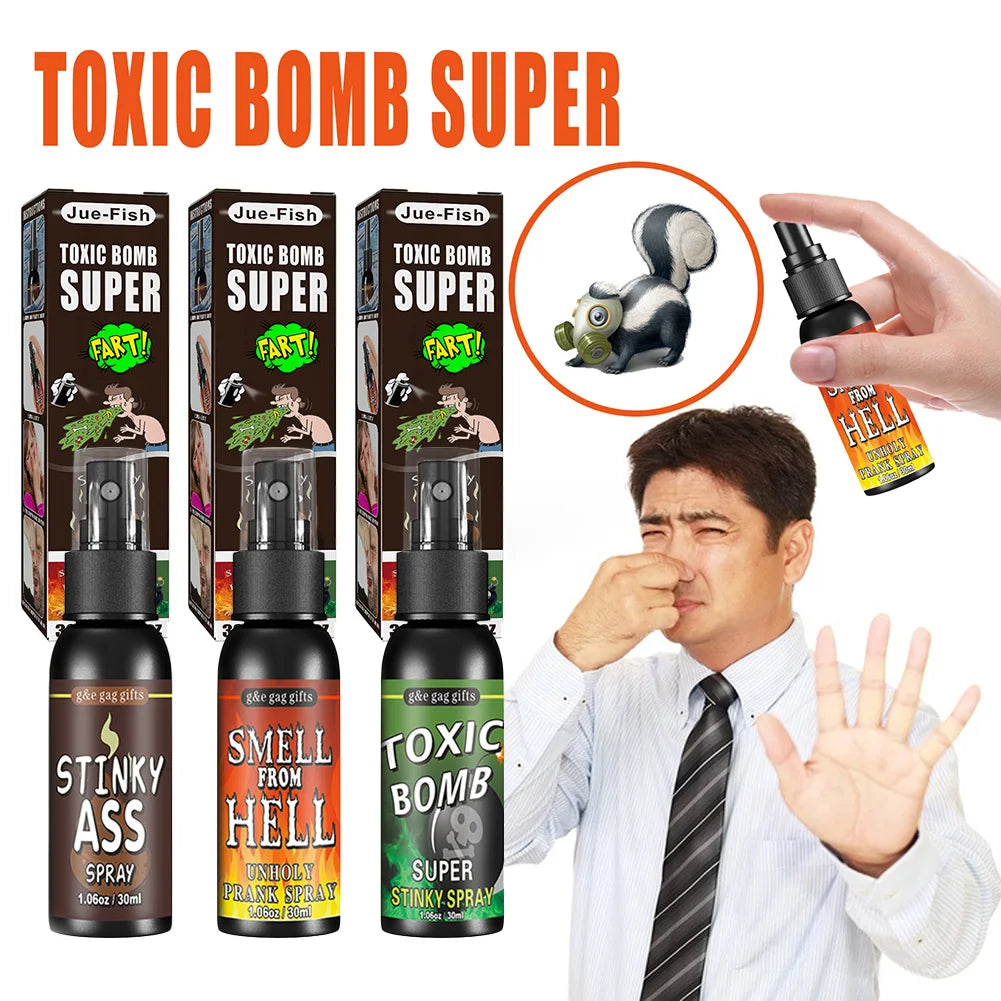 6pcs-1pcs 30ml Halloween Props Liquid Fart Spray Non Toxic Stink Bomb Ass-Smelly Stinky Gas Prank Toy Joke Party Supplies