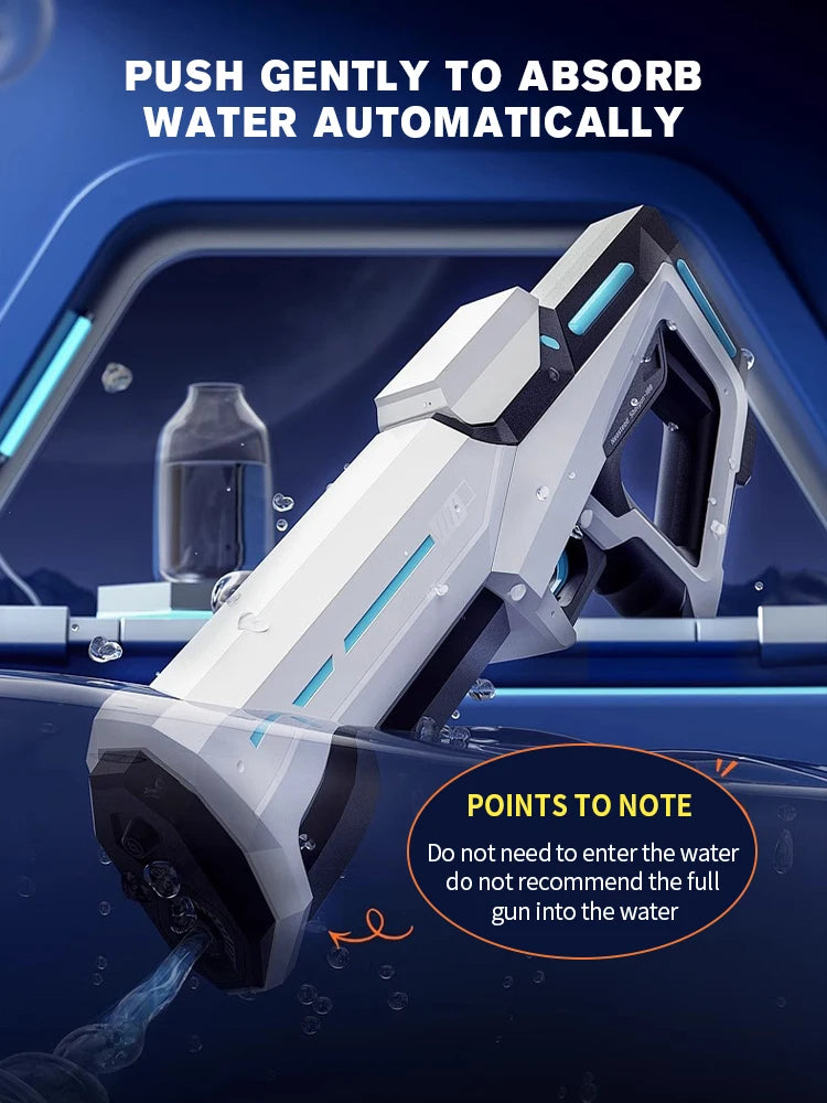 Pulse Electric Water Gun Spray Water Continuously Toy Gun with LED Flow Light&Goggle Children Pool Toy Automatical Suck Up Water