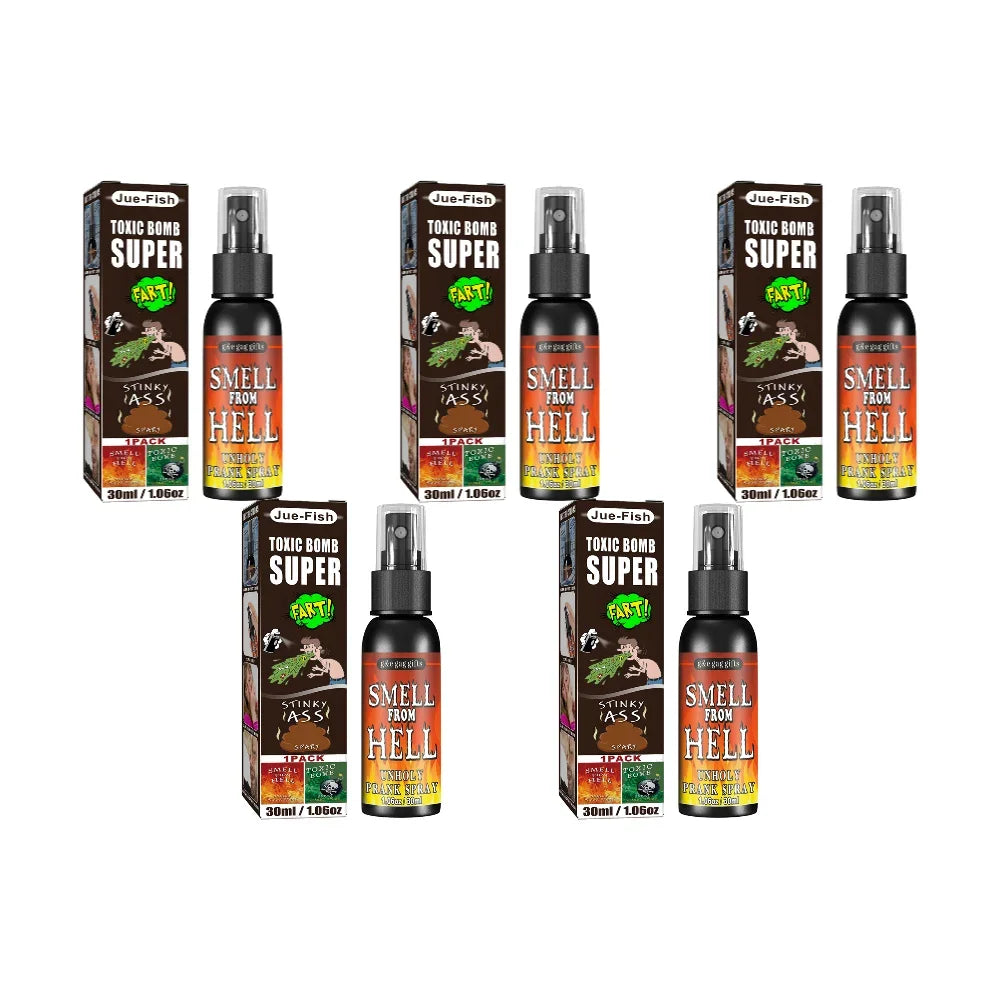 6pcs-1pcs 30ml Halloween Props Liquid Fart Spray Non Toxic Stink Bomb Ass-Smelly Stinky Gas Prank Toy Joke Party Supplies