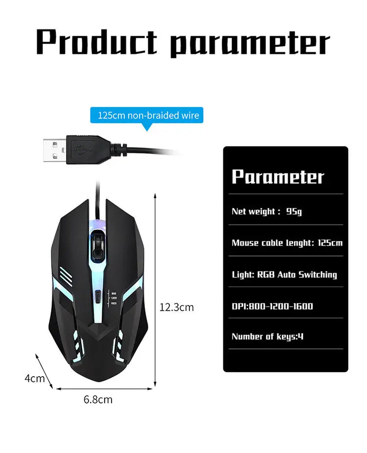 2025 Latest High Quality Ergonomic Design Gaming Mouse Desktop Computer Laptop USB Backlit Mouse Manufacturers Hot Sale