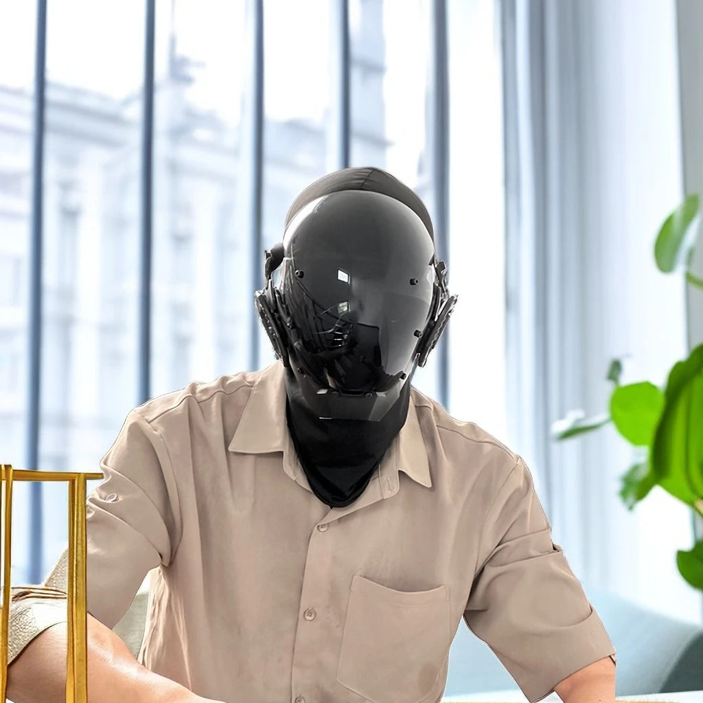 Cyberpunk Mask Led Hair Festival Halloween Christmas Cosplay Helmet Party Gift For Adults