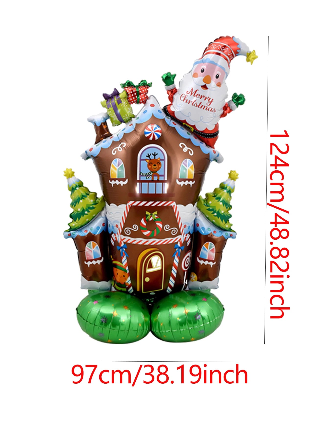 1set Giant Stand Pedestal Christmas Theme Foil Balloons Snowman Santa Claus Tree Elk Balloon Christmas Decorations