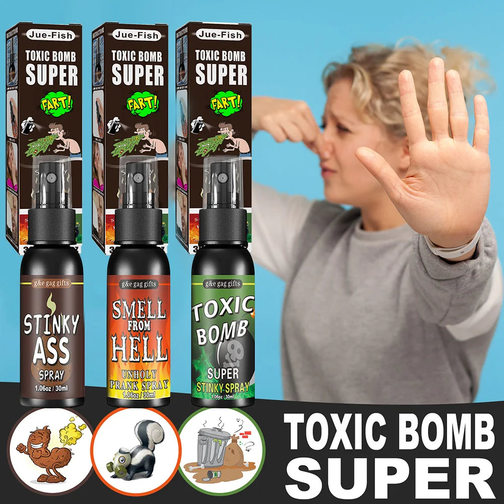 6pcs-1pcs 30ml Halloween Props Liquid Fart Spray Non Toxic Stink Bomb Ass-Smelly Stinky Gas Prank Toy Joke Party Supplies
