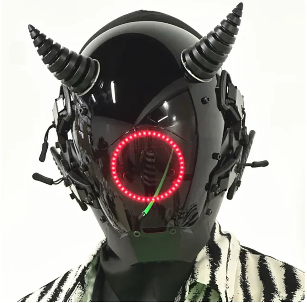 Cyberpunk Mask Led Hair Festival Halloween Christmas Cosplay Helmet Party Gift For Adults