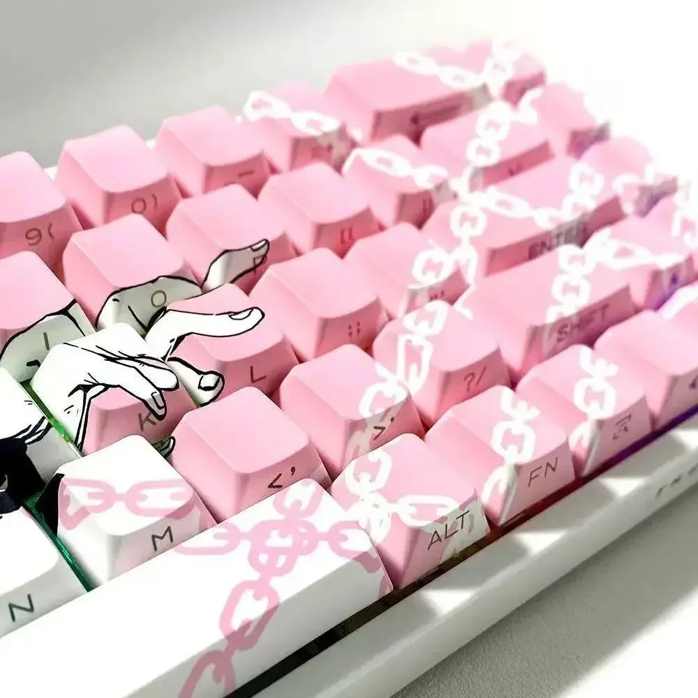 Makima Anime Keycaps Cartoon 129 Keys PBT Keycap Chreey Keycaps Japan Key Cap Dye-sub Mechanical Keyboard Caps for 64/68/71/108