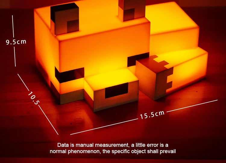 MC Game Cute Fox Night Light Soft Orange Glow Officially Licensed Decor And Desk Lamp For Gaming Room Or Kids And Tween Bedroom