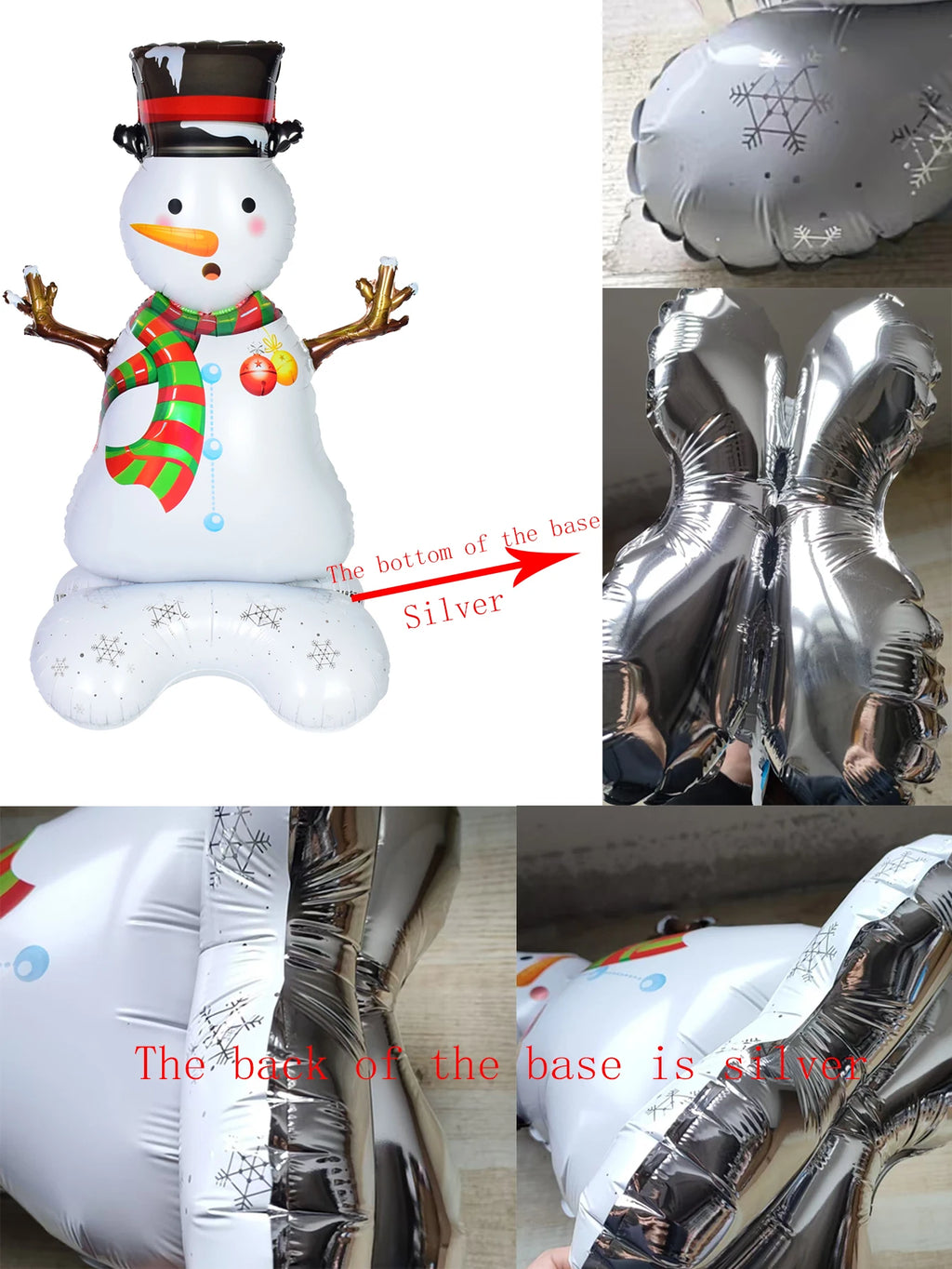 1set Giant Stand Pedestal Christmas Theme Foil Balloons Snowman Santa Claus Tree Elk Balloon Christmas Decorations