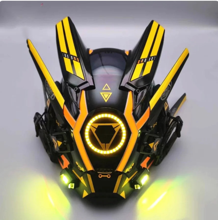 Cyberpunk Mask Led Hair Festival Halloween Christmas Cosplay Helmet Party Gift For Adults