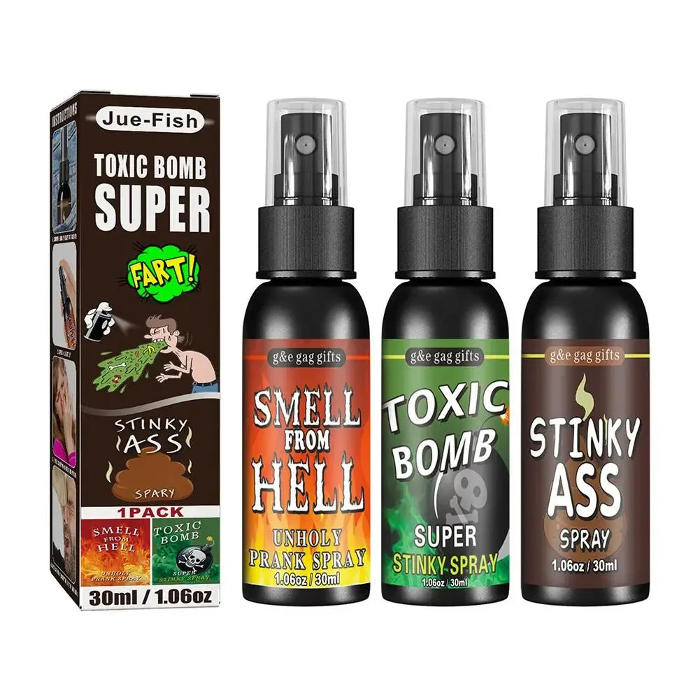 6pcs-1pcs 30ml Halloween Props Liquid Fart Spray Non Toxic Stink Bomb Ass-Smelly Stinky Gas Prank Toy Joke Party Supplies
