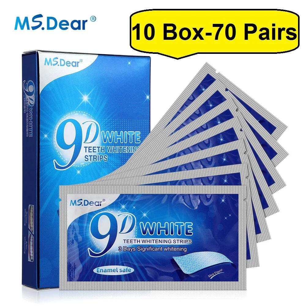 7/14/21/28/70 Pairs 5D Gel Teeth Whitening Strip White Tooth Dental Kit Oral Hygiene Care Strip False Teeth Veneers Whiten Gel