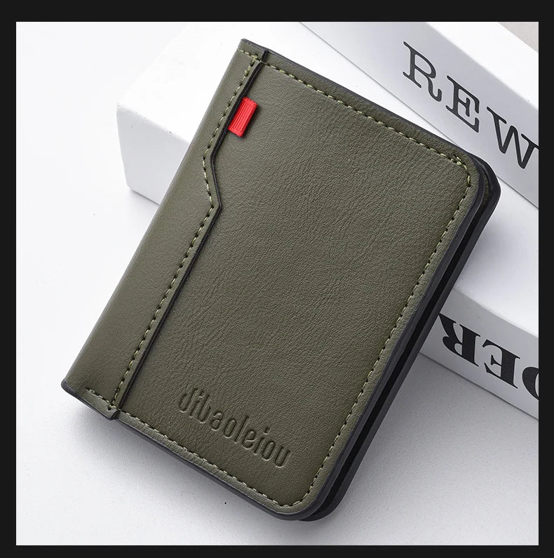 1Pc New Ultra-thin Mini Soft PU Leather Credit Card Wallet Holder Short Vertical High Quality Men's Wallet