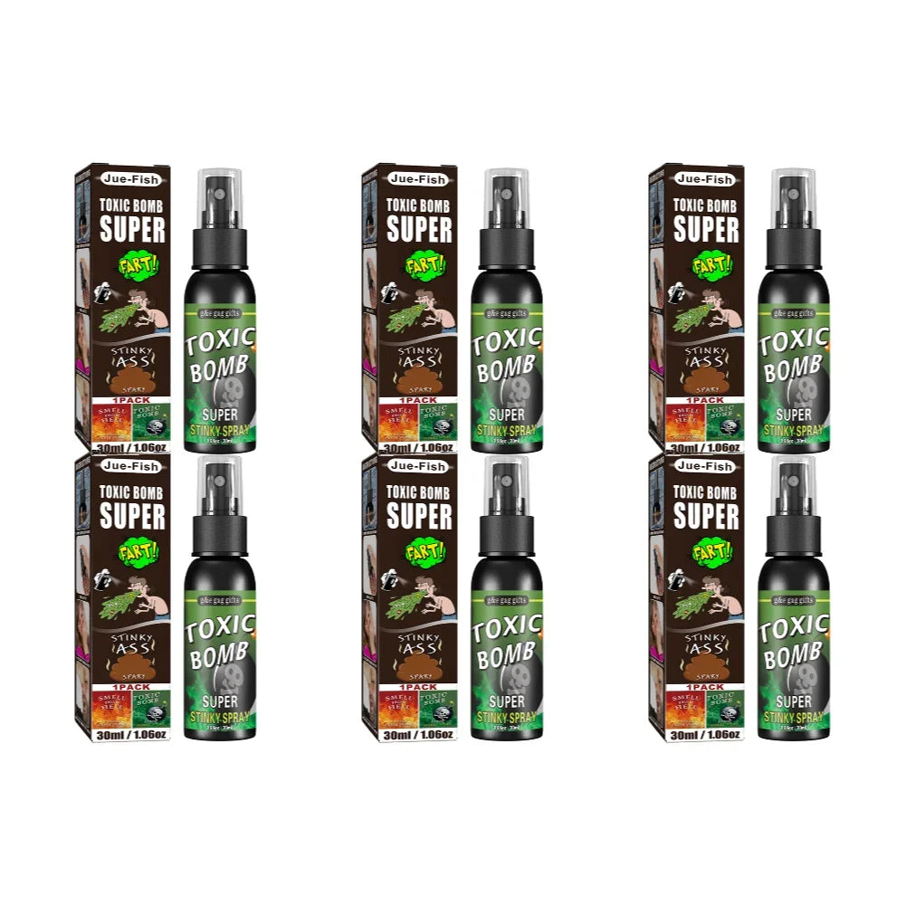 6pcs-1pcs 30ml Halloween Props Liquid Fart Spray Non Toxic Stink Bomb Ass-Smelly Stinky Gas Prank Toy Joke Party Supplies