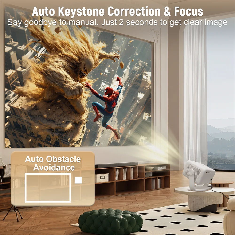 Velec Projector TP350 650 ANSI 4K HD 1080P Auto Focus Android 13 Wifi6 BT5.2 Portable Outdoor Video Smart Home Theater Proyector