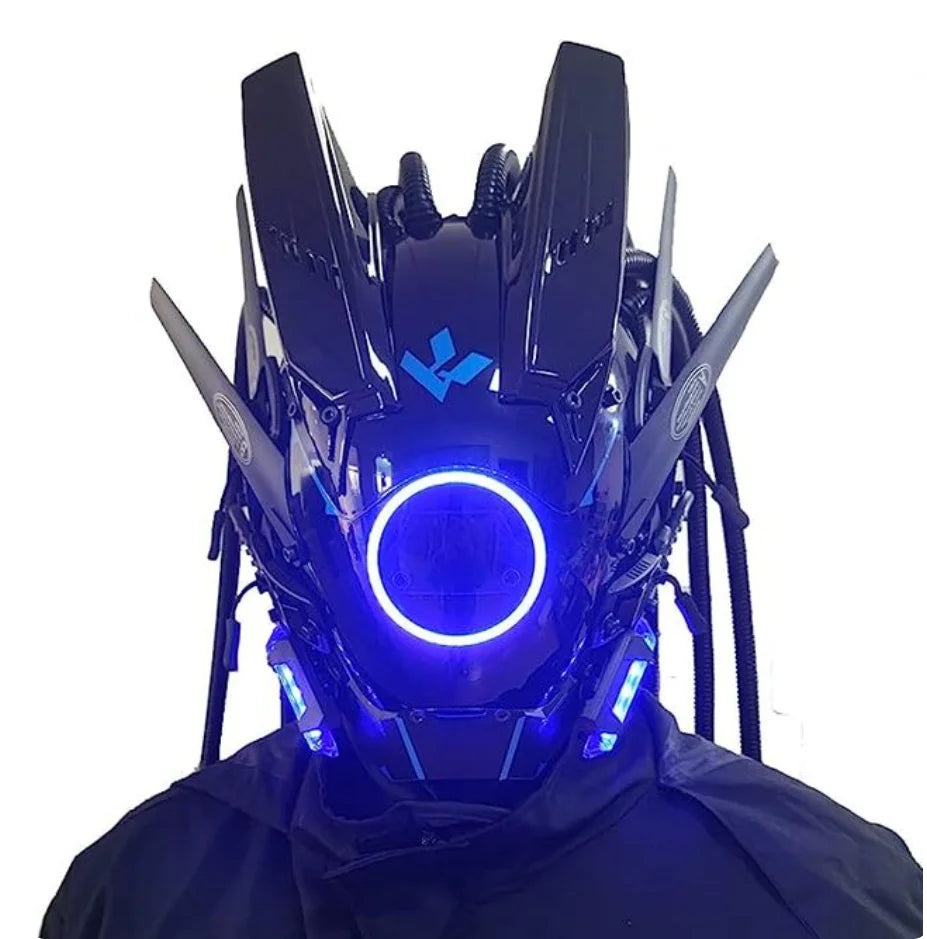 Cyberpunk Mask Led Hair Festival Halloween Christmas Cosplay Helmet Party Gift For Adults