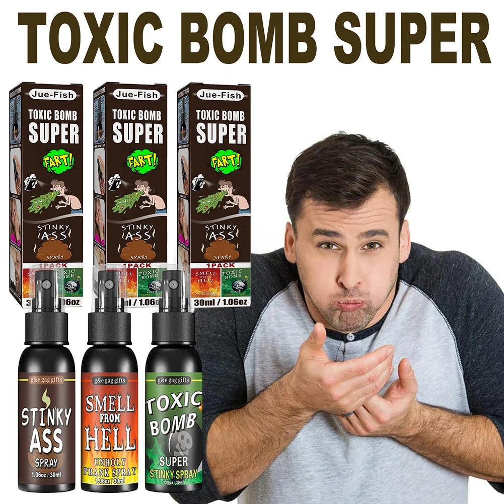 6pcs-1pcs 30ml Halloween Props Liquid Fart Spray Non Toxic Stink Bomb Ass-Smelly Stinky Gas Prank Toy Joke Party Supplies