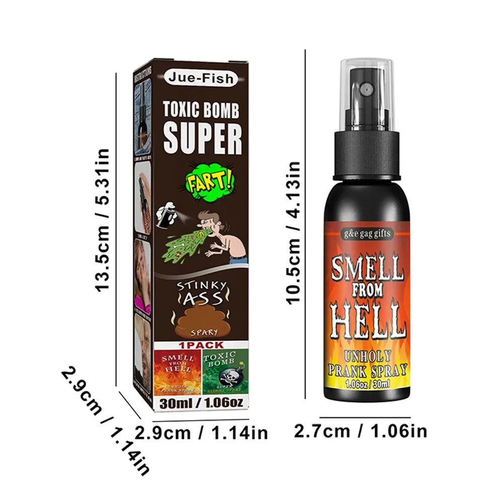 6pcs-1pcs 30ml Halloween Props Liquid Fart Spray Non Toxic Stink Bomb Ass-Smelly Stinky Gas Prank Toy Joke Party Supplies