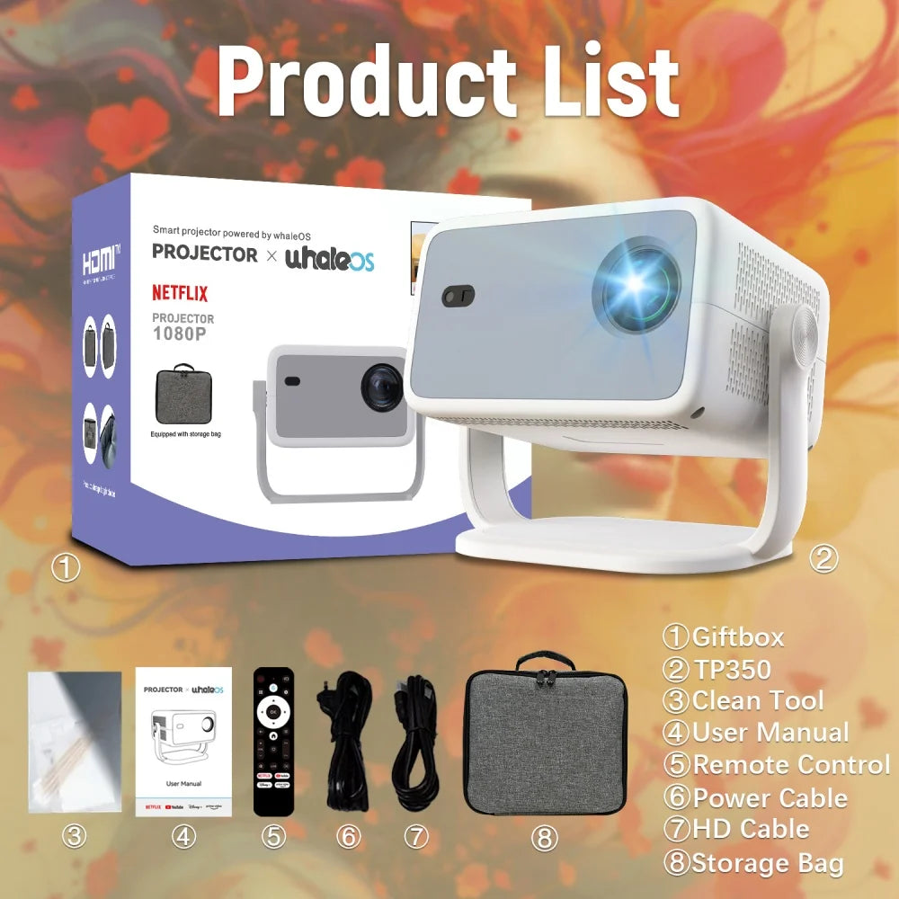 Velec Projector TP350 650 ANSI 4K HD 1080P Auto Focus Android 13 Wifi6 BT5.2 Portable Outdoor Video Smart Home Theater Proyector