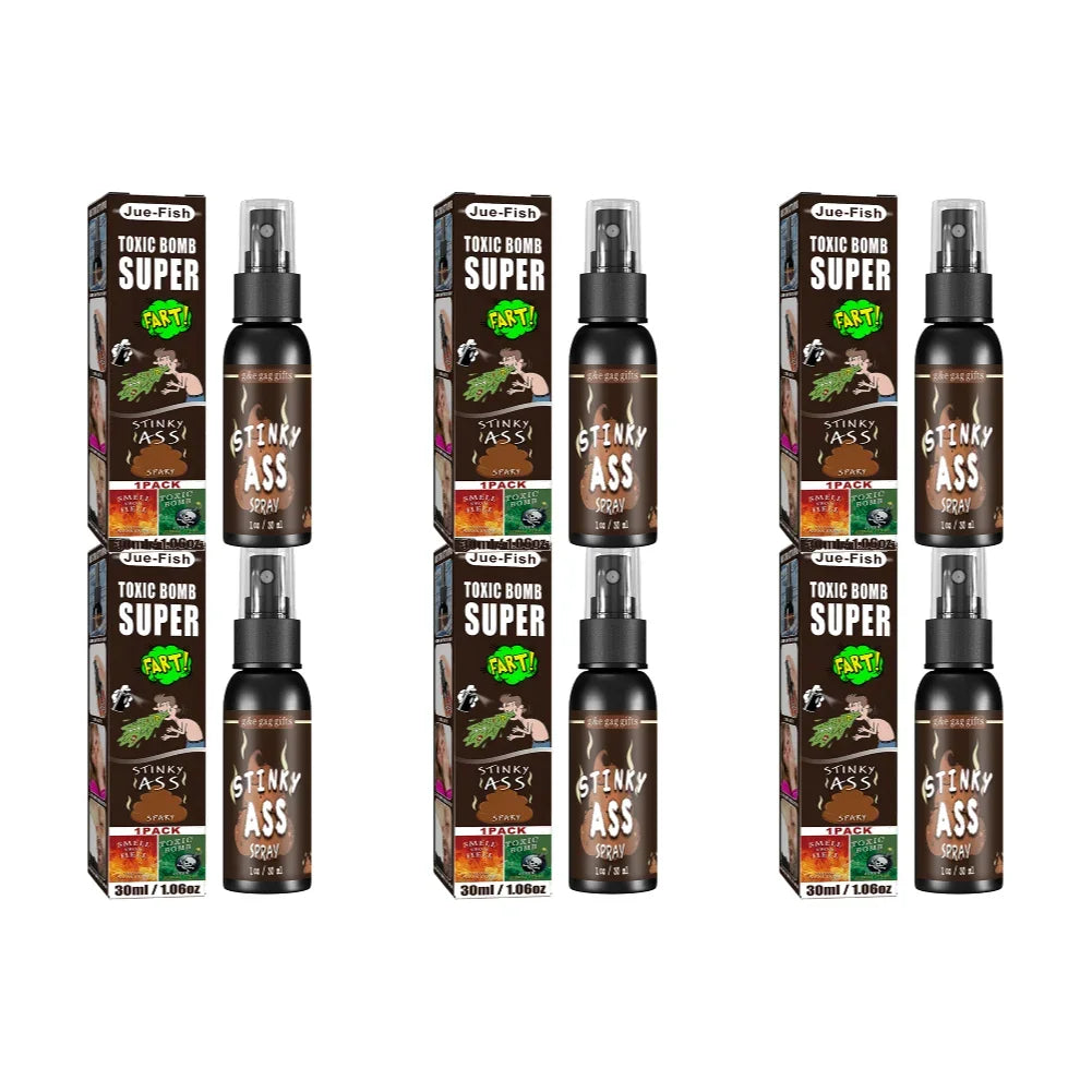 6pcs-1pcs 30ml Halloween Props Liquid Fart Spray Non Toxic Stink Bomb Ass-Smelly Stinky Gas Prank Toy Joke Party Supplies
