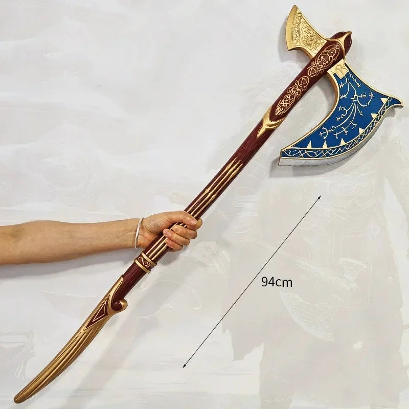 92cm Kratos Katana Axe Anime God of War 4 Cosplay Prop Athena Leviathan Blade Chaos Sword Real Japanese Katana Samurai Sabre Toy