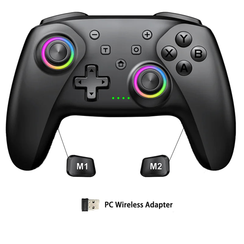 Dinofire Wireless Bluetooth RGB Controller for Nintendo Switch/Switch OLED/Switch Lite/PC/Mobile Gamepad Multi-Function Joystick