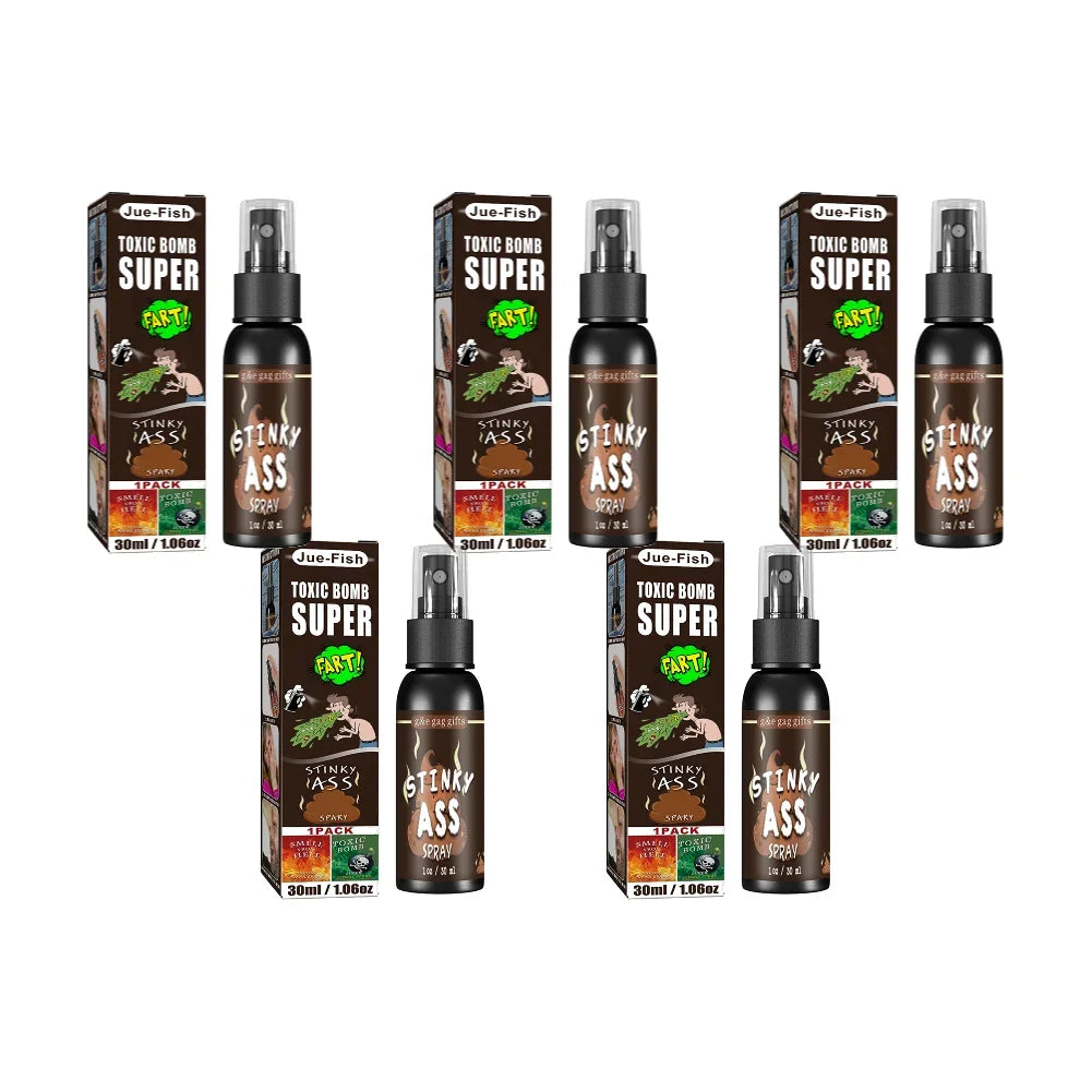 6pcs-1pcs 30ml Halloween Props Liquid Fart Spray Non Toxic Stink Bomb Ass-Smelly Stinky Gas Prank Toy Joke Party Supplies