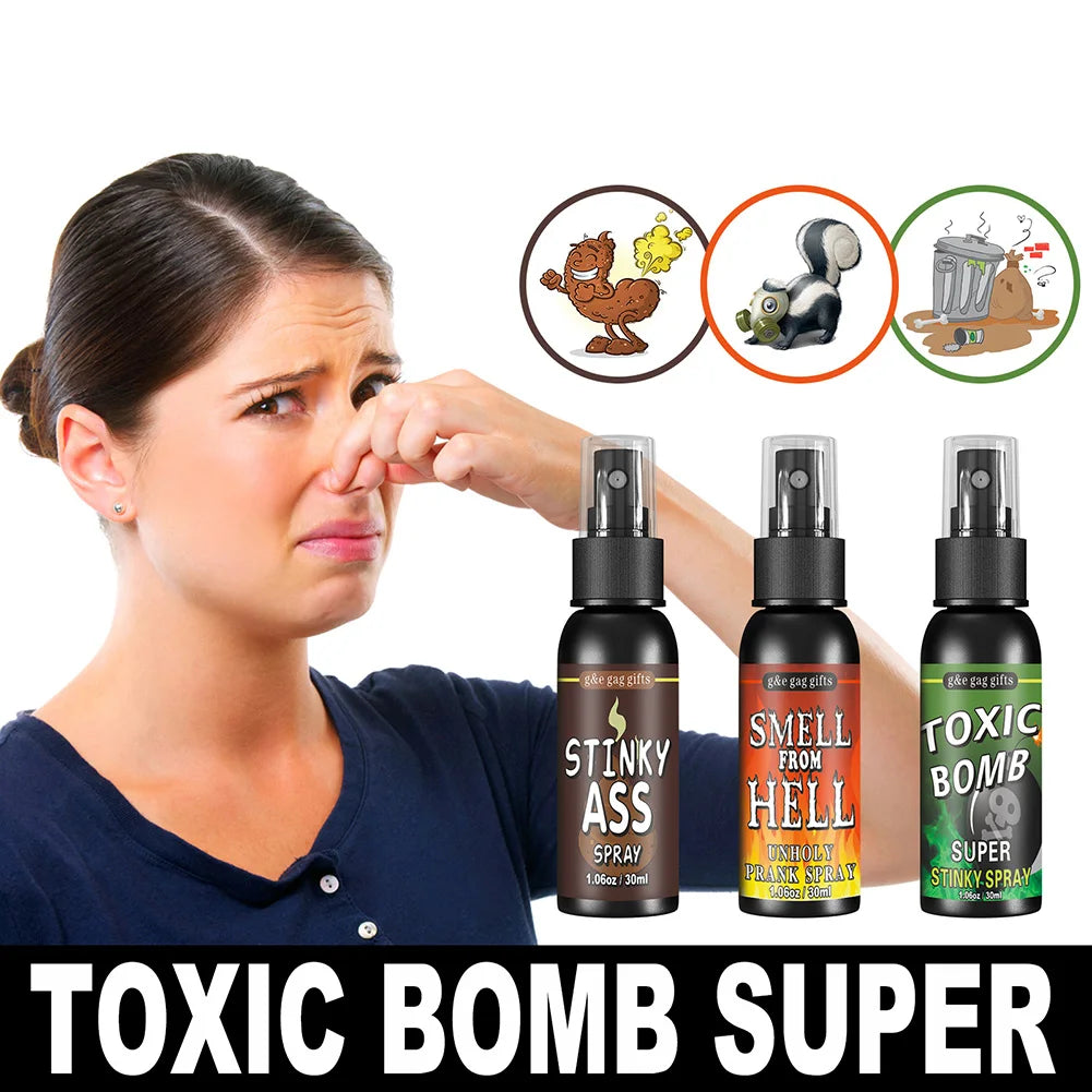 6pcs-1pcs 30ml Halloween Props Liquid Fart Spray Non Toxic Stink Bomb Ass-Smelly Stinky Gas Prank Toy Joke Party Supplies