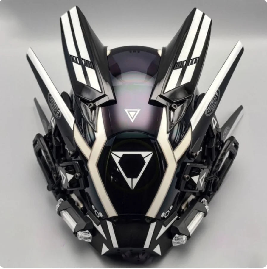 Cyberpunk Mask Led Hair Festival Halloween Christmas Cosplay Helmet Party Gift For Adults