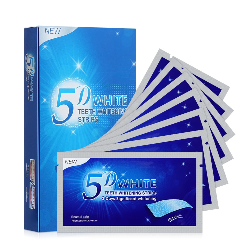 7/14/21/28/70 Pairs 5D Gel Teeth Whitening Strip White Tooth Dental Kit Oral Hygiene Care Strip False Teeth Veneers Whiten Gel