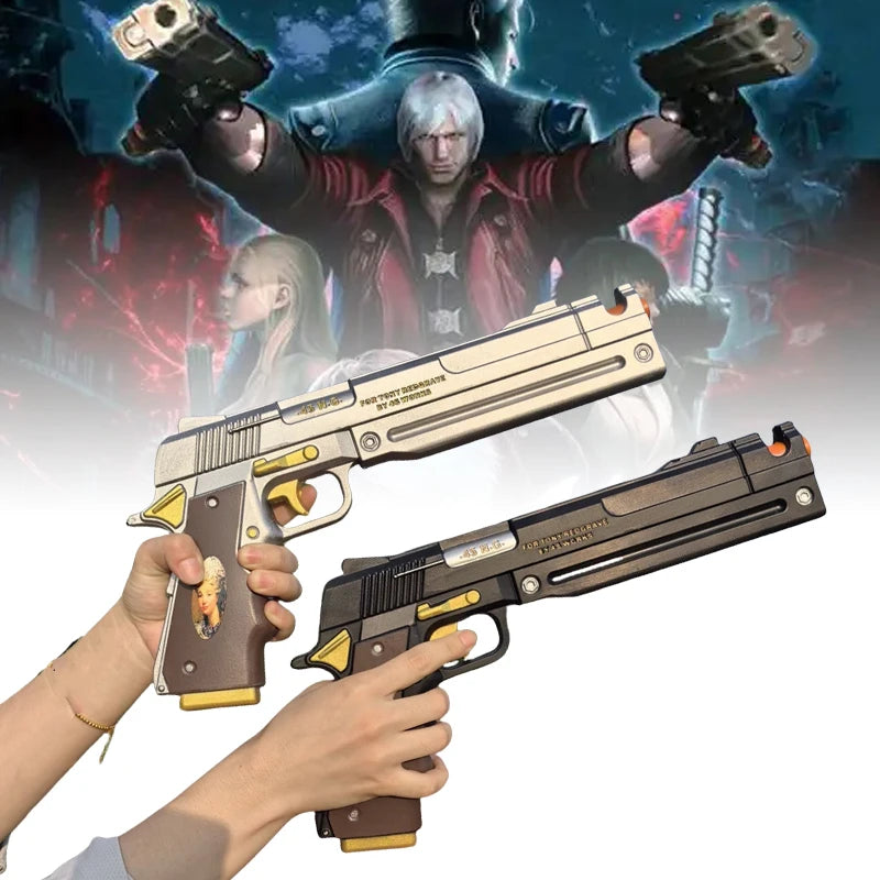 PU Dante Pistol Gun Ebony Ivory Weapon Anime Devil May Cry 4 Cosplay Prop DMC Gun Real Size Japanese Katana Samurai Sabre Toy