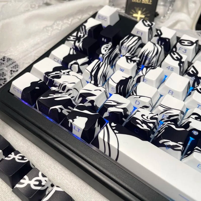 Makima Anime Keycaps Cartoon 129 Keys PBT Keycap Chreey Keycaps Japan Key Cap Dye-sub Mechanical Keyboard Caps for 64/68/71/108