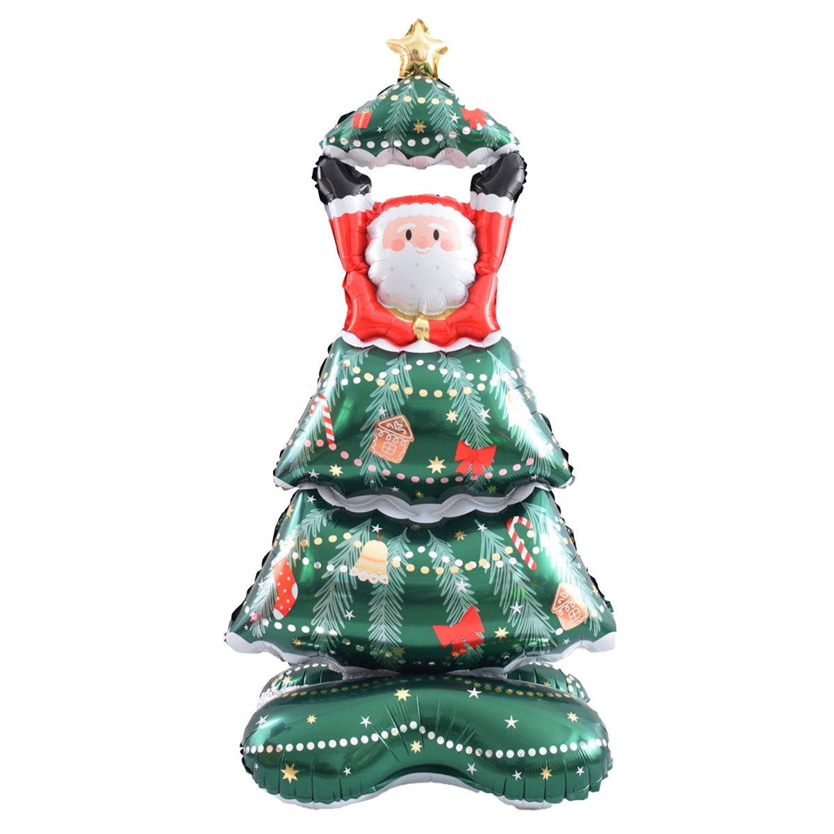 1set Giant Stand Pedestal Christmas Theme Foil Balloons Snowman Santa Claus Tree Elk Balloon Christmas Decorations