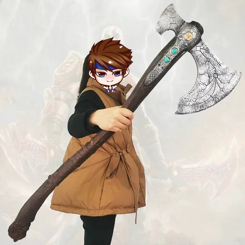 92cm Kratos Katana Axe Anime God of War 4 Cosplay Prop Athena Leviathan Blade Chaos Sword Real Japanese Katana Samurai Sabre Toy
