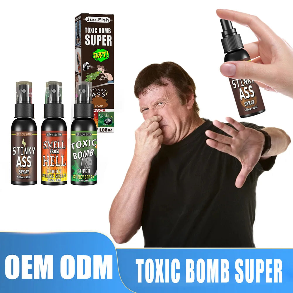 6pcs-1pcs 30ml Halloween Props Liquid Fart Spray Non Toxic Stink Bomb Ass-Smelly Stinky Gas Prank Toy Joke Party Supplies