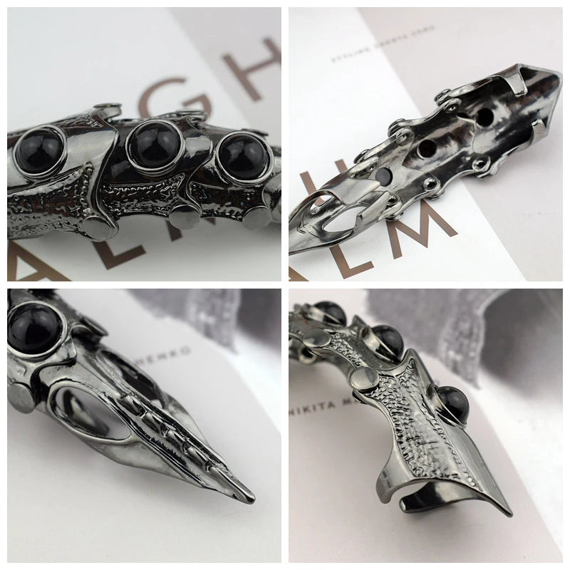 Fashion Dragon Ring For Women Mens Punk Rock Animal Skull Finger Long Rings Men Vintage Halloween Jewelry Accessories Gifts