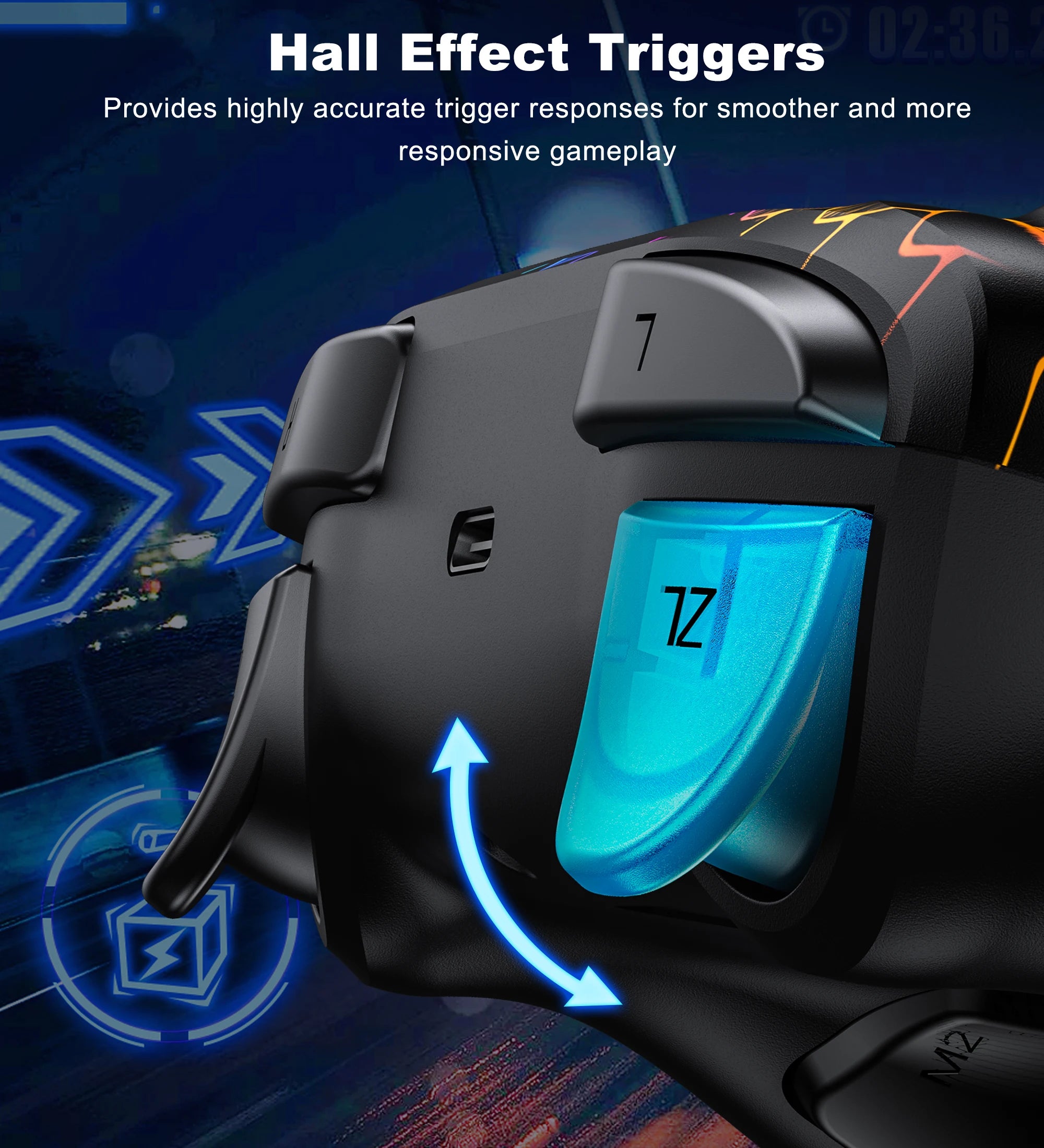 Dinofire Wireless Bluetooth RGB Controller for Nintendo Switch/Switch OLED/Switch Lite/PC/Mobile Gamepad Multi-Function Joystick