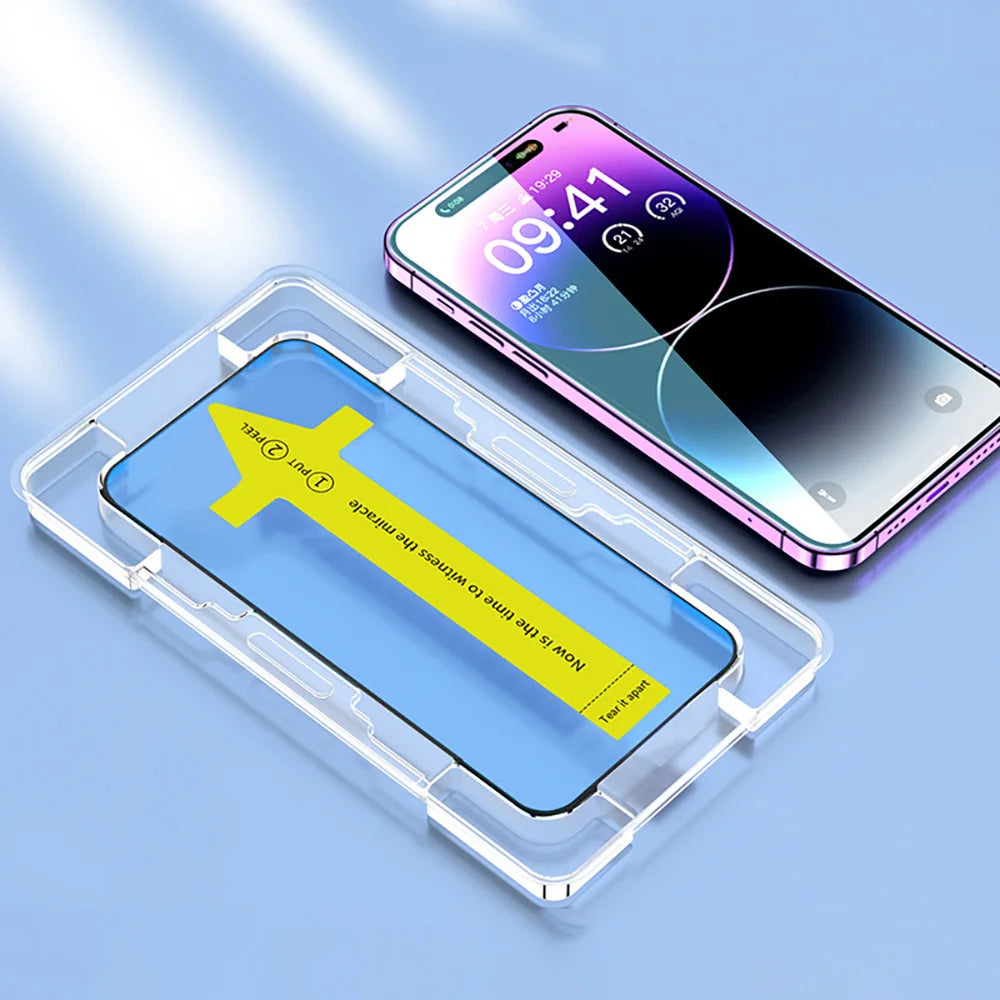 Oleophobic Coating Dust Free Screen Protector For iPhone 17 Pro Max 16 15 13 11 12 14 Pro Max SE 7 8 XR Easy Installation Glass