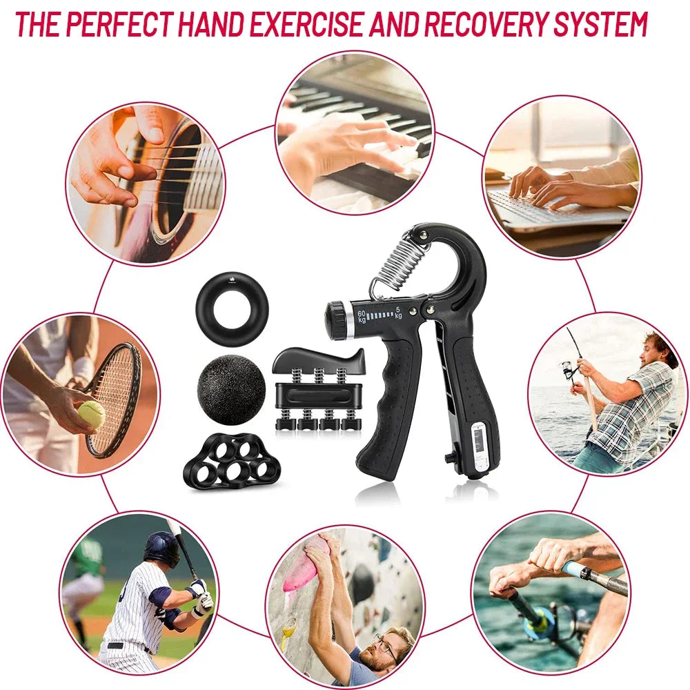 Grip Strength Trainer Kit 1-6 Pack Hand Grip Strengthener for Muscle Building and Injury Recover hand rehabilitation training
